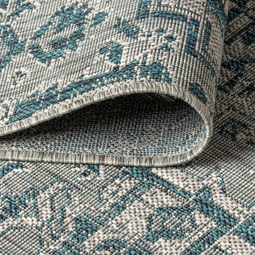 Estrella Bohemian Medallion Textured Weave Indoor/outdoor Runner Rug